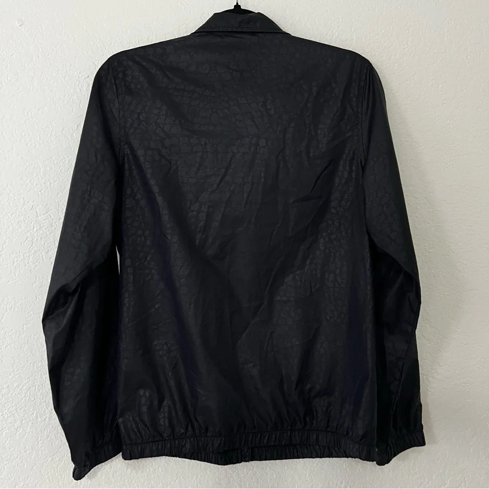 Nike Athletic Dept Black Zip Windbreaker Croc Print Embroidered Logo Size Medium